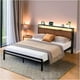 thumbnail image 1 of UTILIA Base de Cama Matrimonial con Cabecera, Luces LED, Metal Antideslizante, 2 USB y 2 Tomas de CA, 1 of 6