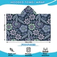 thumbnail image 2 of Pioneer Flower Floral Print Pattern Hooded Bath Towel，60"x35" for Ages 3 To 12 Kids, Quick Dry Lightweight Soft Microfiber Hood Beach Towel Cover Up for Kids, 2 of 7