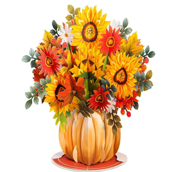 HugePop Harvest Bouquet Pop Up Card, With Detachable Bouquet, 10"x14"