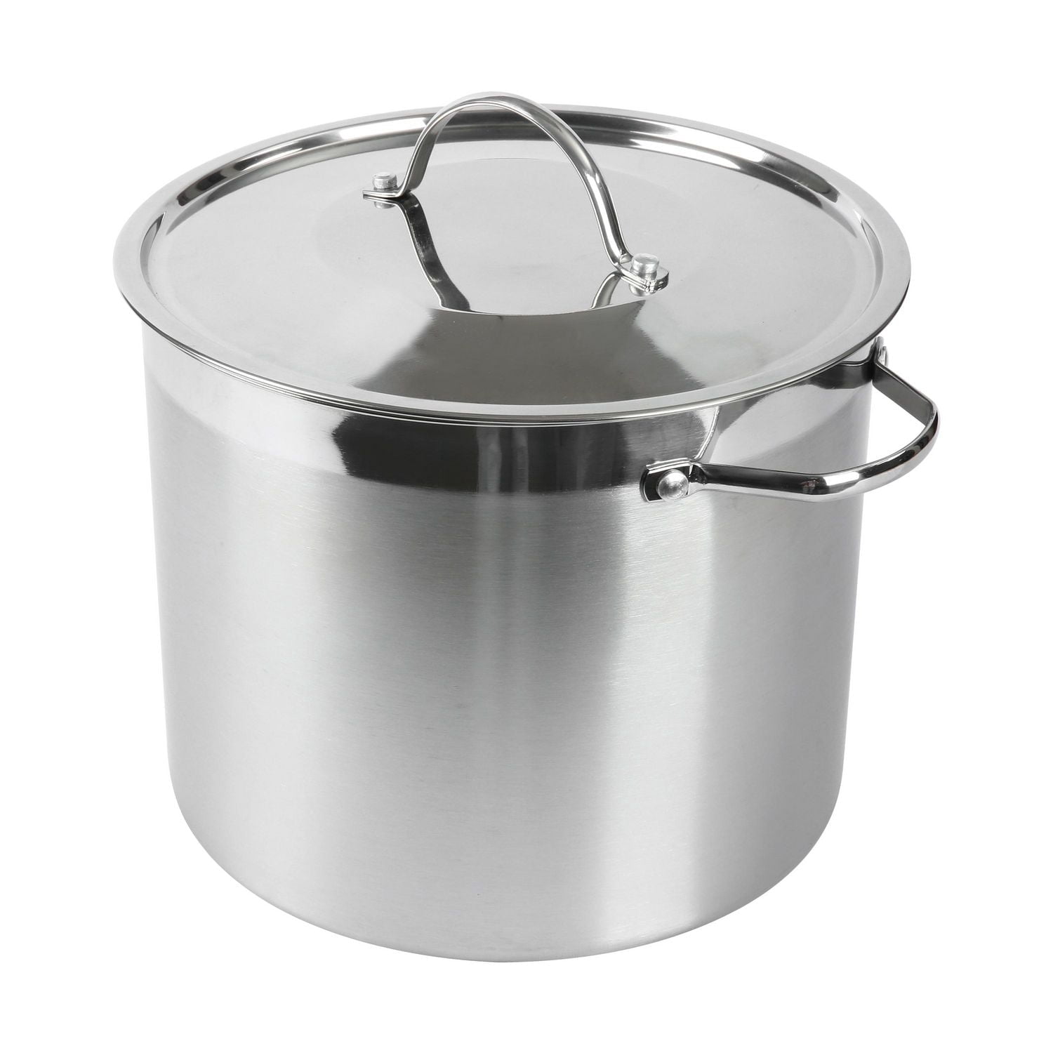 Mainstays Stainless Steel 12 Quart Stock Pot with Lid, Dishwasher Safe