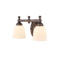 thumbnail image 4 of Millennium Lighting  Metal 2 Light Vanity Fixture in Multiple Finishes with Frosted Glass Shades Rubbed Bronze Bronze Oil Rubbed, 4 of 5