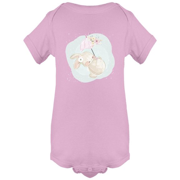 Cute Bunny With An Umbrella Bodysuit Infant -Image by Shutterstock, 6 Months