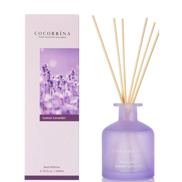 Frosted Glass Reed Diffuser Sets - Rose & Tea Leaves 6.76oz Diffuser with Sticks Home Fragrance Essential Oil Reed Diffuser for Bedroom Bathroom Shelf