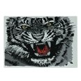 thumbnail image 1 of Safari Cutting Board, Illustration of Charismatic Tiger Territorial Predator Power with Patterns, Decorative Tempered Glass Cutting and Serving Board, Small Size, Grey Black White, by Ambesonne, 1 of 1
