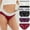 4-Multicolor, variant on REORIAFEE Underwear Women Panties Pack 5 Mid Waist Cotton Briefs Strech Breathable Panties Soft Comfy Underwear Lingerie Multicolor L