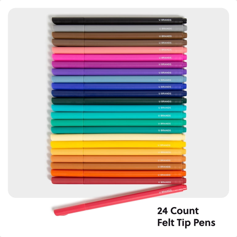 U Brands Fine Liners Felt Tip Pens, 24 Count, 0.5mm photo 2