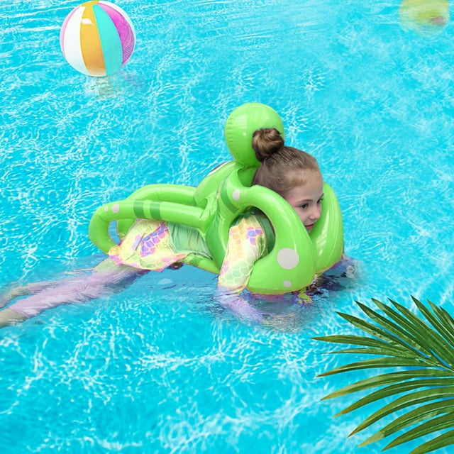 Chaleco de natación inflable Shamjiam para niños flotador de piscina Verde