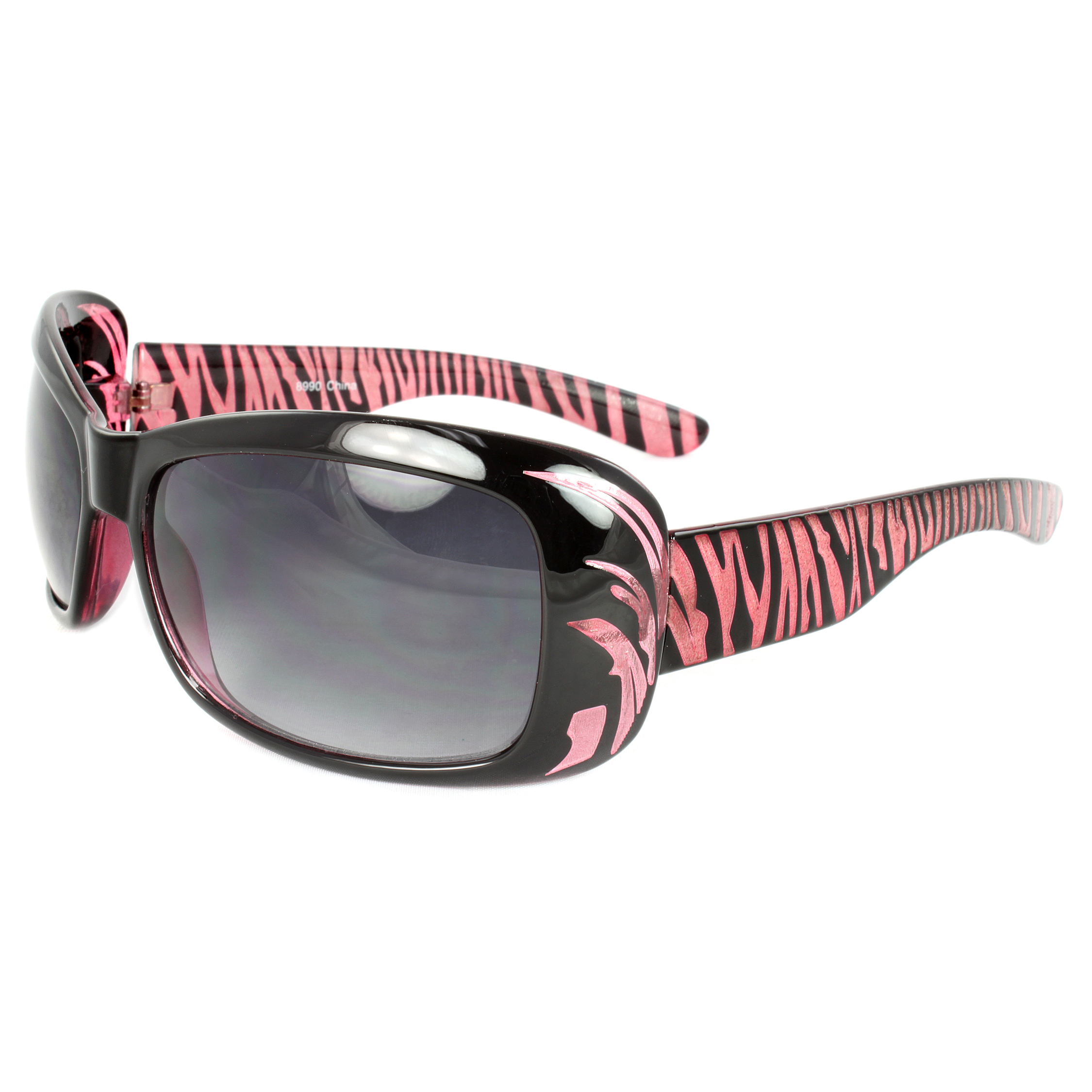 Stylish Shield Sunglasses Black Pink Frame Purple Black Lenses for Women and Men - image 1 of 2