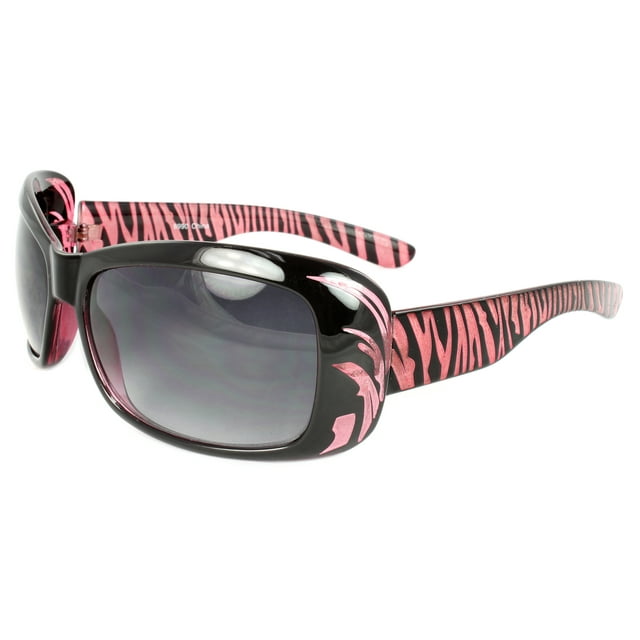 Stylish Shield Sunglasses Black Pink Frame Purple Black Lenses for Women and Men