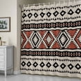 thumbnail image 5 of Abstract Stripes Shower Curtain, Black Orange Aztec Ethnic Tribal Stripes Geometric Waterproof Shower Curtain Set with 12 Hooks Lightweight Bath Curtains Fabric Bathroom Decor 36x72 Inches, 5 of 9
