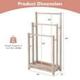 thumbnail image 3 of Gymax 3-Bar Freestanding Towel Rack w/ Bottom Storage Shelf Anti-toppling Device Washed White, 3 of 10