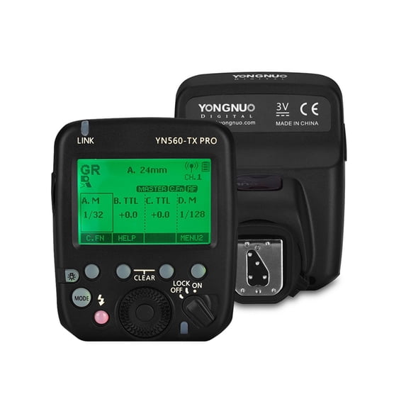 Transmisor Speedlite YONGNUO YN560-TX PRO 2.4G Transmisor inalámbrico Speedlite Flash Trigger en la cámara con pantalla LCD para cámara Nikon DSLR para YN862N / YN968N / YN200 / YN560III / YN560IV / Y YONGNUO Transmisor Speedlite
