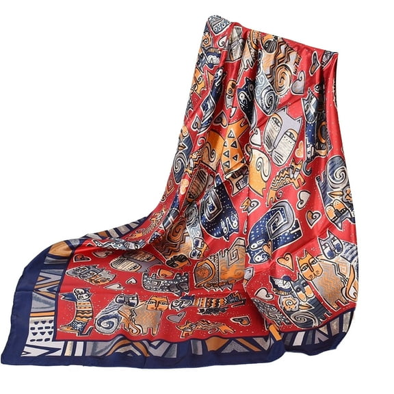 Yanyanz Scarface, Scarves Silk Women Printed Boho Feeling Scarf Headband Scarf, Scarf Navy One Size