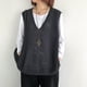 thumbnail image 2 of Chaleco de punto para mujer Chaleco de mujer suelto de talla grande sin mangas con cuello en V exterior chaleco retro chaleco de otoño, 2 of 6