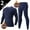 Navy, variant on Thermal Underwear For Men Long For Men Soft Mens Thermals Top And Bottom Set Lined Base Layer Men For Winter