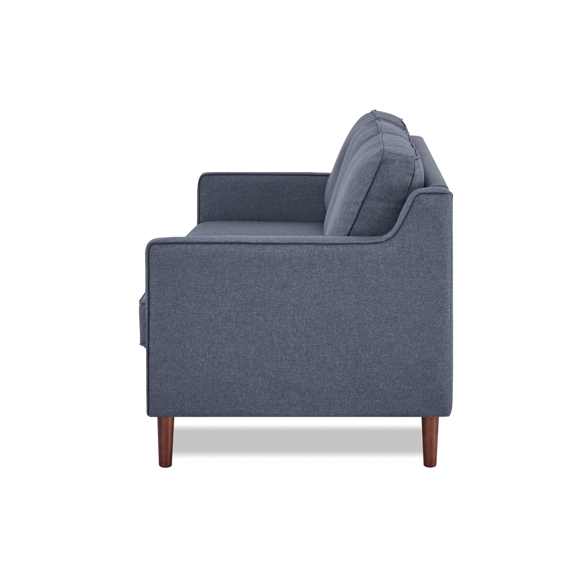 A&D Home Sedona Dark Gray Faux Linen Modern Sofa, Upholstered Contemporary Couch