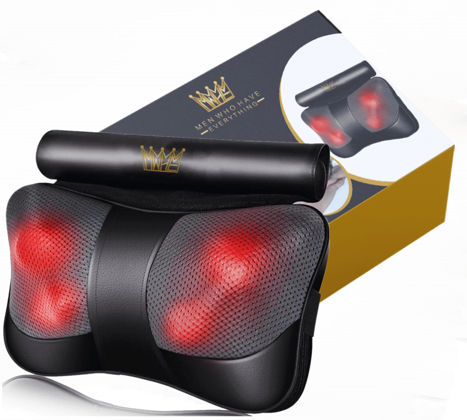 Men Who Have Everything Massage Pillow with Heat, Deep Kneading Heated Shiatsu  Massager for Neck Back and Shoulder, Relaxation Gifts for Dad and Husband, Home and Car Use