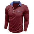 thumbnail image 5 of GuangCheng Mens Athletic Henley Shirts Casual Lightweight Long Sleeve Button Pullover Tops with Pocket, 5 of 6