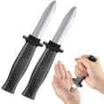 thumbnail image 1 of Cuchillo de daga que desaparece, 2 uds., truco de broma, accesorio de Halloween, cuchillo falso retráctil, hoja de plástico, daga de juguete, cuchillo falso, 1 of 4