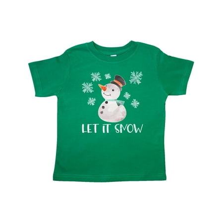 

Inktastic Let It Snow Cute Snowman in Hat and Scarf Gift Toddler Boy or Toddler Girl T-Shirt