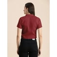 thumbnail image 3 of Moomaya Womens Solid Crop Shirt, Short Sleeves, Buttoned Shot Top, 3 of 8