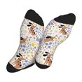 thumbnail image 5 of Disketp Floral Puppy Unisex Mid-Calf Socks Lightweight Breathable Ventilation Ankle Socks, 5 of 7