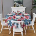 thumbnail image 2 of Pioneer Flower Floral Print Pattern Round Tablecloth 60"x60",Wrinkle Wipeable Table Cloth for Kitchen Dining Room Picnic Patio Party, 2 of 6