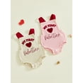 thumbnail image 3 of BemeyourBBs Newborn Baby Girl My First Valentines Day Outfit Romper Overall Heart Embroidery Bodysuit Overalls Cute Infant Spring Summer Clothes, 3 of 9