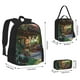 thumbnail image 2 of Disketp Charming Garden Patio Mochila Estampada de Gran Capacidad con Lonchera y Estuche, Set de 3 Piezas para Estudiantes, 2 of 7