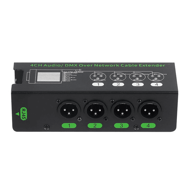 4CH 3 Pin Audio/ over Network Cable Extender DMX512 Network Signal Extender XLR to RJ45 Ethernet Adapter XLR-Male,1 x 4CH Audio/DMX over Network cable Extender,Black