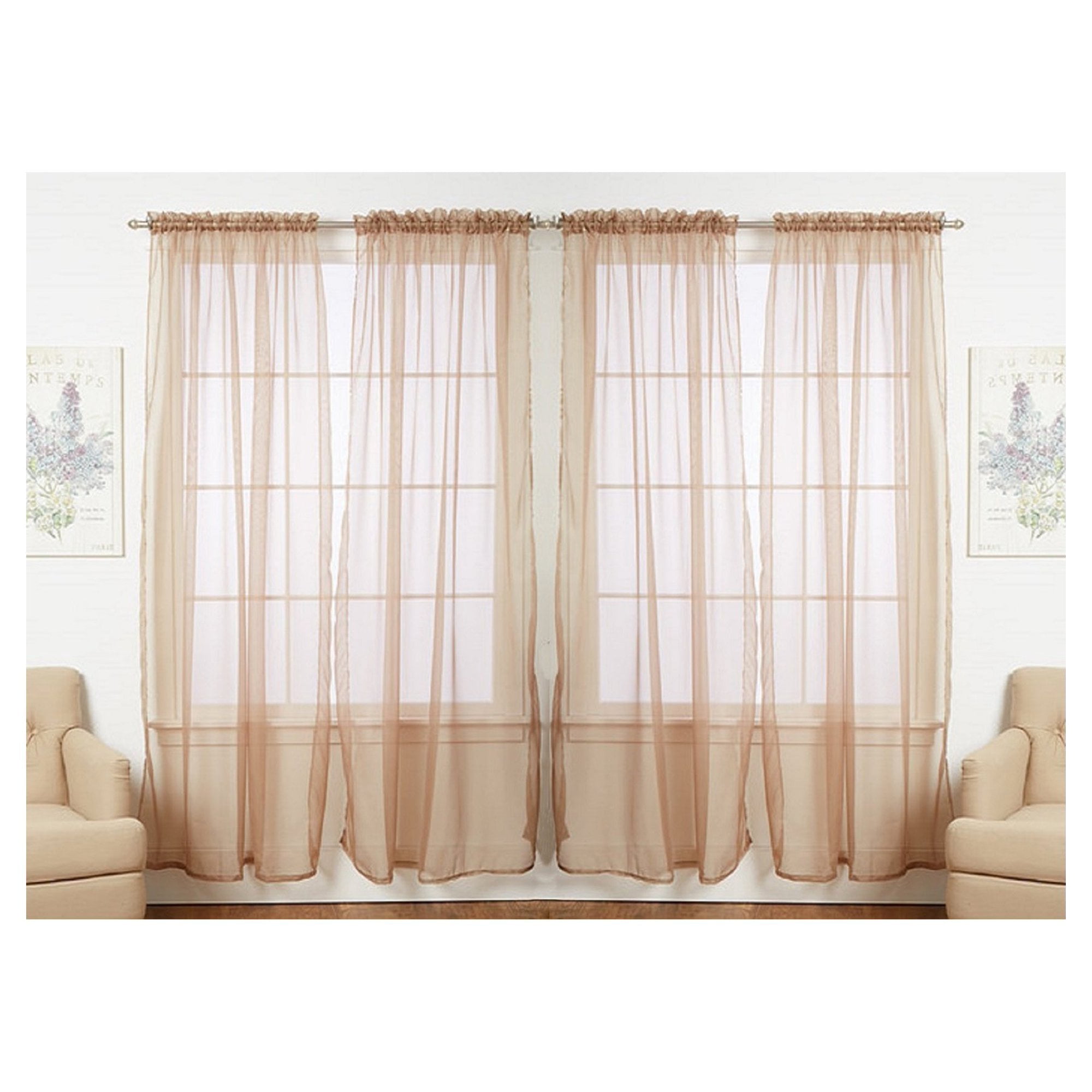 UK Solid Color Voile Sheer Window Drape Panel Valance Pelmet Eyelet Top Curtain 