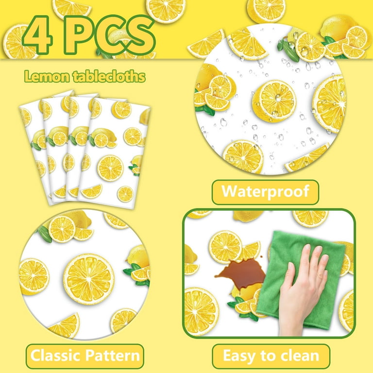 Watermelon Party Tablecloths - 4 Pack Plastic Rectangular Covers For Summer Birthdays & Baby Showers