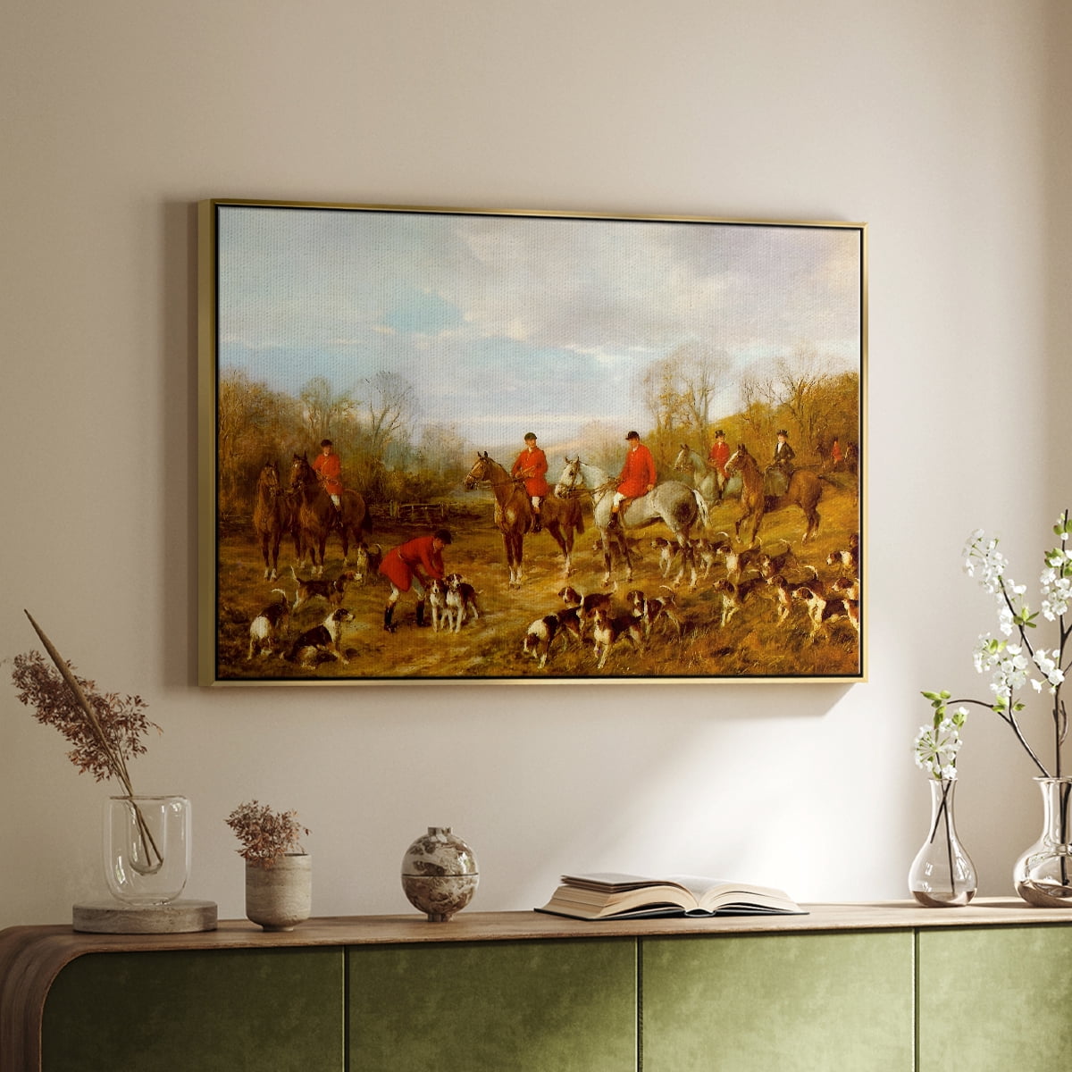 Vintage Animal Print-X By Wexford Home Framed in Gold Wood Gallery Wrapped Canvas 25 in. x 37 in.