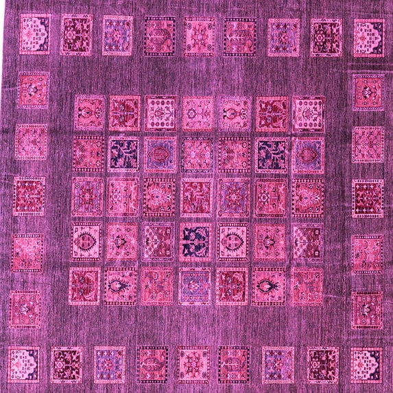 Ahgly Company Indoor Square Abstract Pink Modern Area Rugs, 7' Square