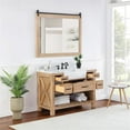 thumbnail image 4 of Villareal 48" Single White Farmhouse Bath Vanity in Weathered Pine Wood & Mirror, 4 of 11