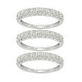 thumbnail image 2 of Set of 3 Pave' Band Rings, Sterling, 5/8 cttw by JewelMore, 2 of 6