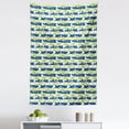 thumbnail image 1 of Floral Tapestry, Stripes with Nature Blossom Silhouettes Coming of the Spring Theme, Fabric Wall Hanging Decor for Bedroom Living Room Dorm, 5 Sizes, Apple Green Navy Blue, by Ambesonne, 1 of 1