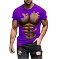 thumbnail image 6 of ZCFZJW Mens Fashion Tops Cute Summer Short Sleeve 3D Novelty Fake Abs Pattern Graphic T-Shirts Trendy Short Sleeve Big and Tall Workout Tees Shirt Purple XXXL, 6 of 6