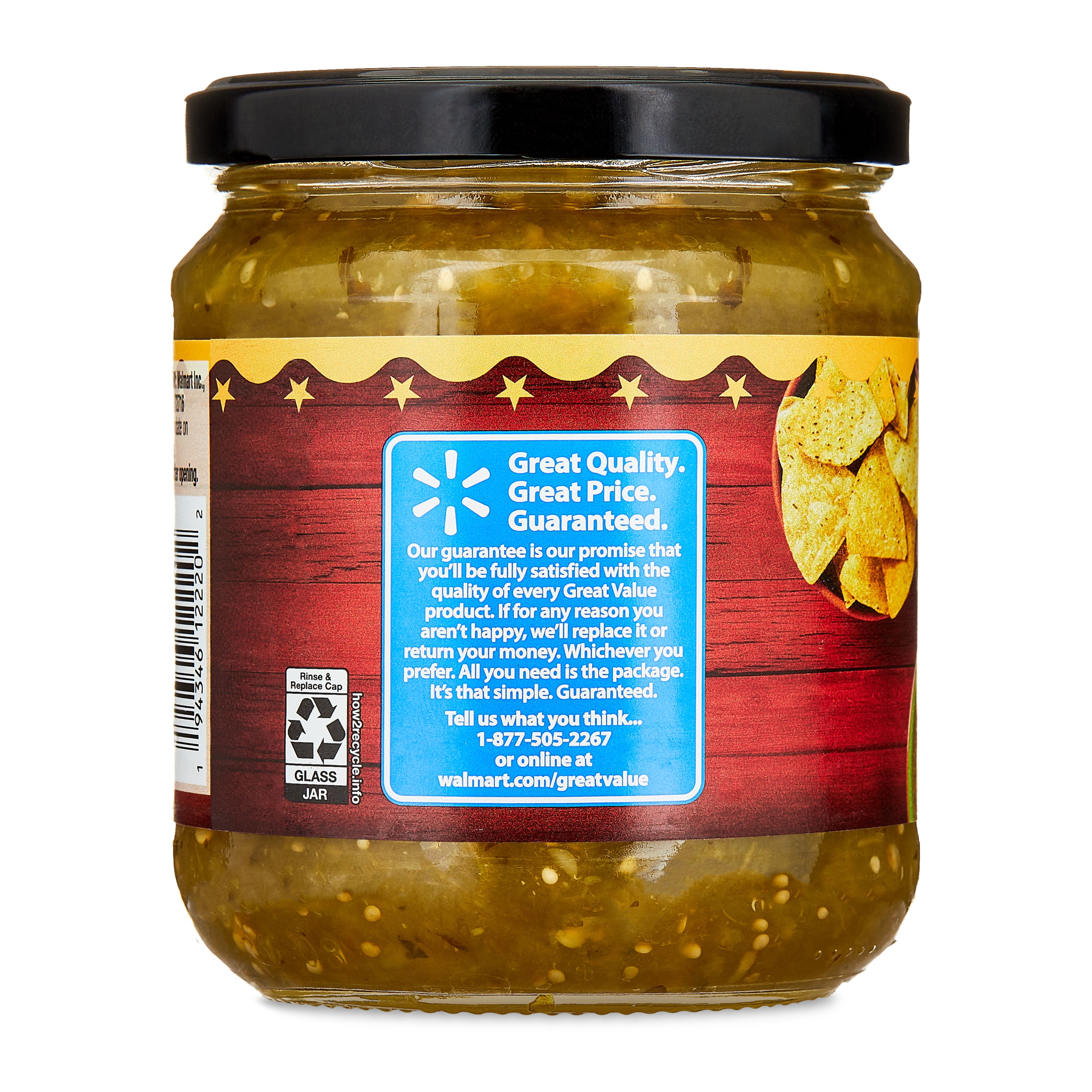 Great Value Salsa Verde 16 oz Medium Cantina Style Green Salsa