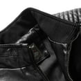 thumbnail image 5 of USNSM Men's Stand Collar Leather Jacket Coat Motorcycle Lightweight Casual Solid Color Zipper Pocket Faux Leather Outwear Black XXL, 5 of 5