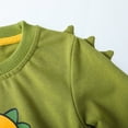 thumbnail image 2 of HILEELANG Toddler Boy（2-7Y) 2 Piece Cotton Pullover and Sweatpants Set with Dinosaur Applique, Green Fall Winter Clothes for Kids 5T, 2 of 9