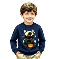 thumbnail image 2 of Cute Halloween Sweatshirts For Toddler Boys Ghost Bat Print Shirt Crewneck Long Sleeve Tops Preppy Pullover Kids Clothes Size 2-3T, 2 of 3