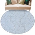 thumbnail image 6 of Blue Branches Round Rug 6ft Washable Circle Kitchen Rugs Non Slip Vintage Art Farmhouse Large Area Rug Indoor Floor Carpet for Bedroom Living Room Home Office Dining Room Nursery, 6 of 8