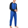 thumbnail image 2 of Mens Onesie Pajamas Ultra Soft Thermal Union Suit One Piece Pajama with Butt Flap Sleepwear Homewear, 2 of 8