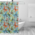 thumbnail image 2 of Rateoe Retro Flying Butterflies Shower Curtain - Fancy Bathroom Shower Curtain Sets - Waterproof Shower Curtain with Hooks with 12 Plastic Hooks 72x72 Inches, 2 of 5