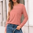 thumbnail image 6 of SUNBS Blouses for Women Long Sleeve Shirts Dressy Casual Crew Neck Fall Tops, Sizes S-2XL, 6 of 8