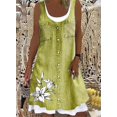 thumbnail image 1 of Women's A-Line Dress Fashion Floral Dot 3D Print Knee Length Dress Blue Sleeveless Spring Summer Casual Everyday Dress 2022M Gao Jinjia LED, 1 of 2