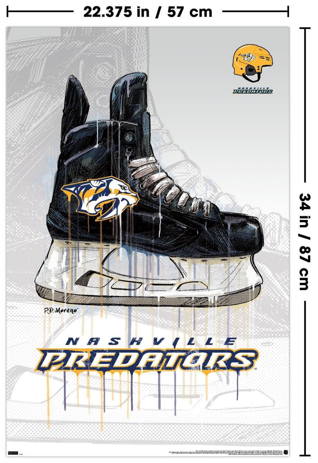 NHL Nashville Predators - Drip Skate 21 Wall Poster, 22.375" x 34"