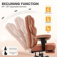 thumbnail image 5 of COOLHUT Big and Tall Office Chair 500lbs, Heavy Duty Ergonomic Office Desk Chair with Deluxe Embossing PU Leather with Footrest, Executive Gaming Chair with Lumbar Support, Brown, 5 of 8