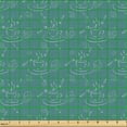 thumbnail image 2 of Ambesonne Vintage Fabric by the Yard Upholstery, Coffees Cakes Spoons Art, 5 Yards, Dark Cadet Blue and Teal, 2 of 5